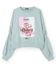 by LOVEiT | 袖シャーリングケーキプリントプルオーバー(スウェット)