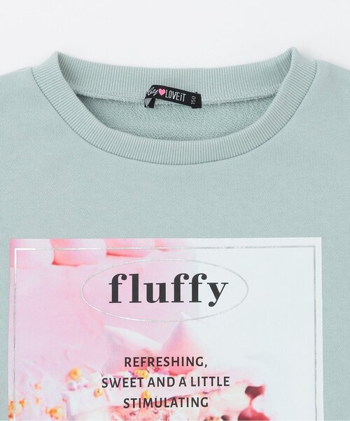 by LOVEiT（バイラビット）の「袖シャーリングケーキプリントプルオーバー（スウェット・キッズ・ブルーグレー/チャコール/ピンク・130cm/120cm/160cm/140cm/150cm）」の5枚目の写真