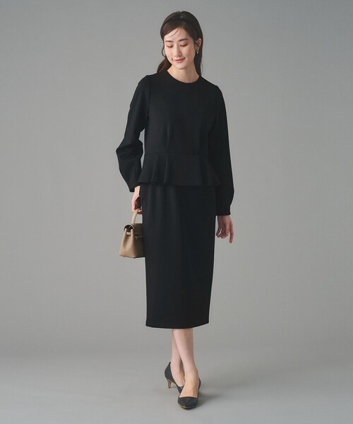 UNITED ARROWS（ユナイテッドアローズ）の「SPONGY ペプラム ワンピース（ワンピース・レディース・ブラック/ネイビー・38/36）」の5枚目の写真