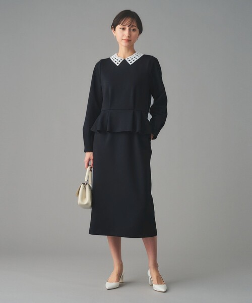 UNITED ARROWS（ユナイテッドアローズ）の「SPONGY ペプラム ワンピース（ワンピース・レディース・ブラック/ネイビー・38/36）」の8枚目の写真