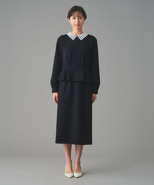 UNITED ARROWS（ユナイテッドアローズ）の「SPONGY ペプラム ワンピース（ワンピース・レディース・ブラック/ネイビー・38/36）」の9枚目の写真