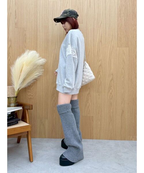 EVRIS（エヴリス）の「レースEmbroideryスウェットトップス（スウェット・レディース・チャコールグレー/グレー/ブラック・FREE）」の14枚目の写真