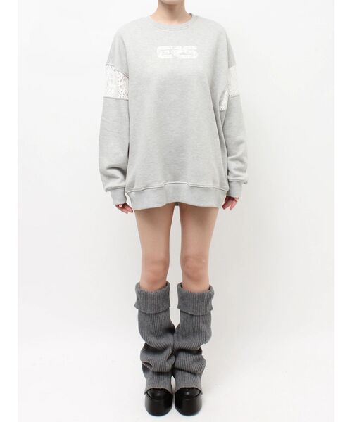 EVRIS（エヴリス）の「レースEmbroideryスウェットトップス（スウェット・レディース・チャコールグレー/グレー/ブラック・FREE）」の20枚目の写真