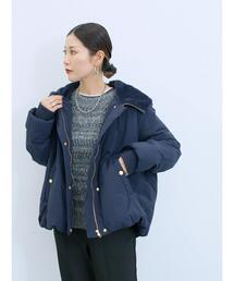 Samansa Mos2 blue | N-2Bジャケット(ノーカラージャケット)