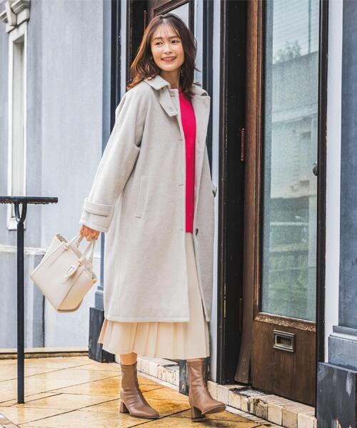 ITS'DEMO（イッツデモ）の「モッサ風ロングコート（ステンカラーコート・レディース・グレー/ブラック/ベージュ・00）」の6枚目の写真