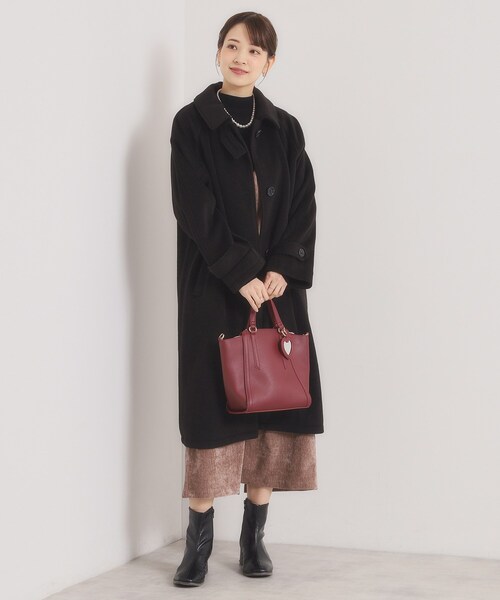 ITS'DEMO（イッツデモ）の「モッサ風ロングコート（ステンカラーコート・レディース・グレー/ブラック/ベージュ・00）」の9枚目の写真