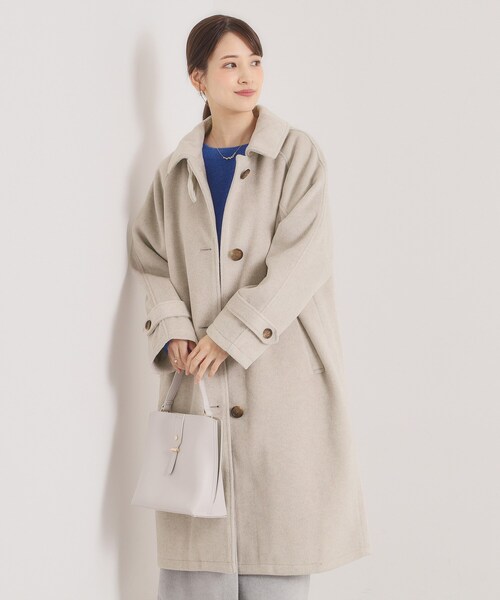 ITS'DEMO（イッツデモ）の「モッサ風ロングコート（ステンカラーコート・レディース・グレー/ブラック/ベージュ・00）」の12枚目の写真