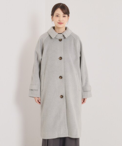 ももちゃんY'sのロングコート　ウール＆グレー モッサ風ロングコート（ステンカラーコート）｜ITS'DEMO（イッツデモ