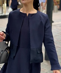 ST.ROONEY（セントルーニー）の「ノーブル切替ジャケット【低身長・小柄女性向け】（ノーカラージャケット）」