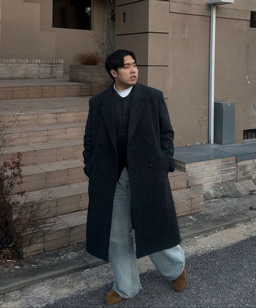 BESLOW（ビースロー）の「DOUBLE BREASTED ALPACA MAXI COAT MELANGE CHARCOAL（チェスターコート・メンズ・その他・SMALL/MEDIUM/LARGE/X-LARGE）」の9枚目の写真