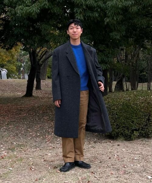 BESLOW（ビースロー）の「DOUBLE BREASTED ALPACA MAXI COAT MELANGE CHARCOAL（チェスターコート・メンズ・その他・SMALL/MEDIUM/LARGE/X-LARGE）」の10枚目の写真