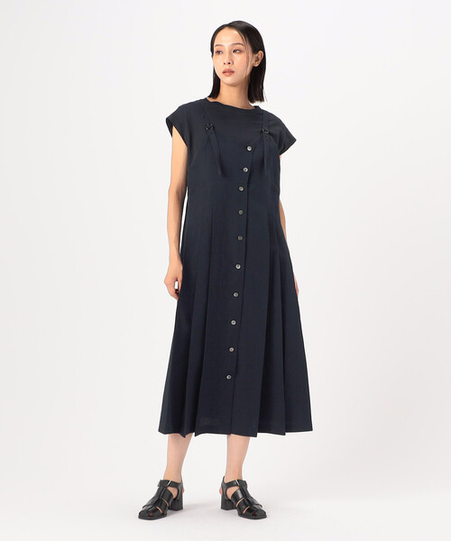 Gabardine K.T(ギャバジンケーティー)の「〔 +サイズ 〕 コットン和紙ギャバ ジャンパースカート(ジャンパースカート・レディース・グレー/カーキ/ネイビー・15号)」の1枚目の写真
