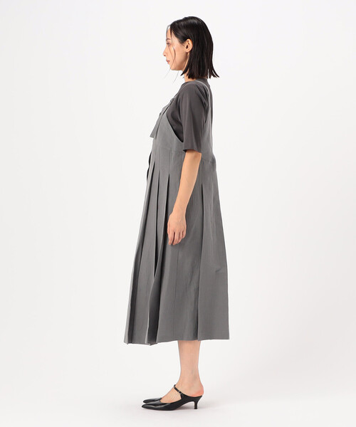 Gabardine K.T(ギャバジンケーティー)の「〔 +サイズ 〕 コットン和紙ギャバ ジャンパースカート(ジャンパースカート・レディース・グレー/カーキ/ネイビー・15号)」の8枚目の写真