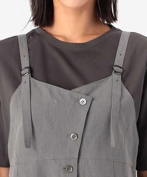Gabardine K.T(ギャバジンケーティー)の「〔 +サイズ 〕 コットン和紙ギャバ ジャンパースカート(ジャンパースカート・レディース・グレー/カーキ/ネイビー・15号)」の10枚目の写真