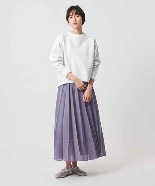 UNITED ARROWS（ユナイテッドアローズ）の「オーガンジー プリーツスカート（スカート・レディース・オフホワイト/パープル/ブラック・FREE）」の6枚目の写真