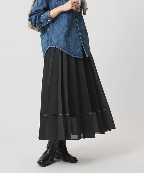 UNITED ARROWS（ユナイテッドアローズ）の「オーガンジー プリーツスカート（スカート・レディース・オフホワイト/パープル/ブラック・FREE）」の11枚目の写真