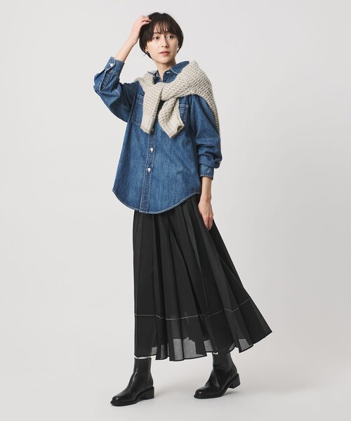 UNITED ARROWS（ユナイテッドアローズ）の「オーガンジー プリーツスカート（スカート・レディース・オフホワイト/パープル/ブラック・FREE）」の14枚目の写真