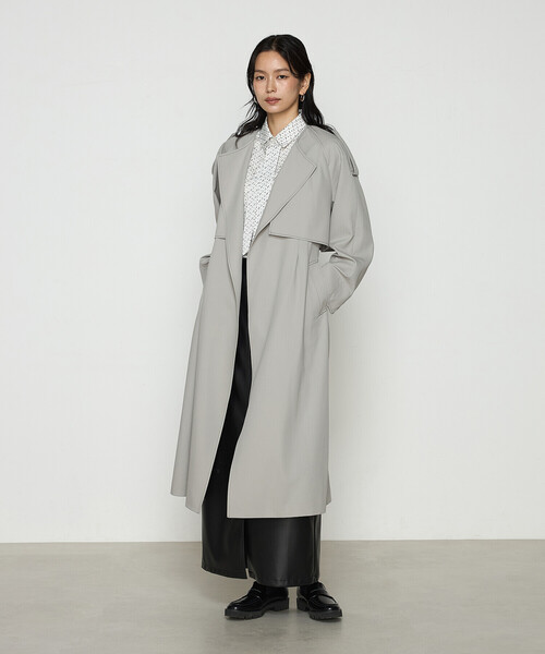 K.T KIYOKO TAKASE（キヨコタカセ）の「〔 TALLサイズ 〕 サイロフィルギャバ 3WAYトレンチコート（トレンチコート・レディース・チャコール/グレイッシュベージュ・15号）」の7枚目の写真