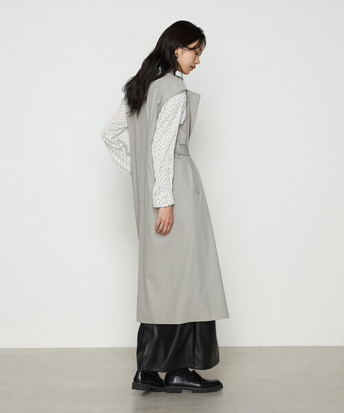 K.T KIYOKO TAKASE（キヨコタカセ）の「〔 TALLサイズ 〕 サイロフィルギャバ 3WAYトレンチコート（トレンチコート・レディース・チャコール/グレイッシュベージュ・15号）」の10枚目の写真