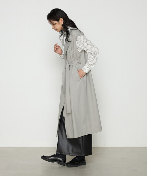 K.T KIYOKO TAKASE（キヨコタカセ）の「〔 TALLサイズ 〕 サイロフィルギャバ 3WAYトレンチコート（トレンチコート・レディース・チャコール/グレイッシュベージュ・15号）」の11枚目の写真