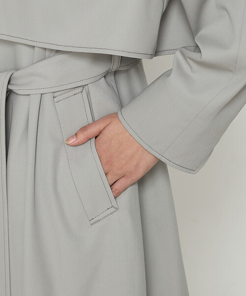 K.T KIYOKO TAKASE（キヨコタカセ）の「〔 TALLサイズ 〕 サイロフィルギャバ 3WAYトレンチコート（トレンチコート・レディース・チャコール/グレイッシュベージュ・15号）」の21枚目の写真