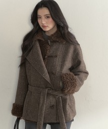 SunsetPark（サンセットパーク）の「プラッシュパッチワーク カレッジコート SP25a034【SunsetPark】【2025AW】（その他アウター）」