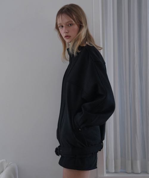 DEHEVE（デヘヴェ）の「Belted Wool Half Jacket [Black]（その他アウター・レディース・ブラック・FREE）」の3枚目の写真
