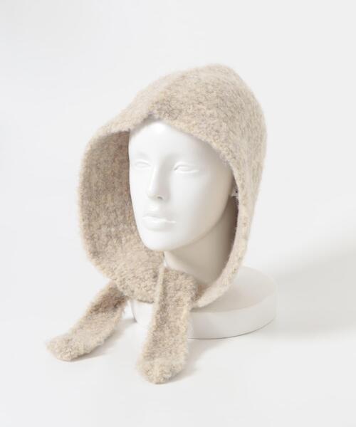 URBAN RESEARCH DOORS（アーバンリサーチドアーズ）の「ウール混ニットバラクラバ帽（ニットキャップ/ビーニー・レディース・オートミール/ダークグレー・ONE）」の6枚目の写真