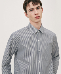 ANOBLIR（アノブリアー）の「リードストライプシャツ[ネイビー]（シャツ/ブラウス）」