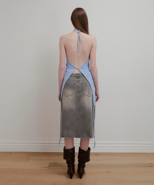 AOPT(アオプト)の「VINTAGE WASHED DENIM SKIRT - GRAY(スカート・レディース・その他・SMALL/MEDIUM)」の4枚目の写真