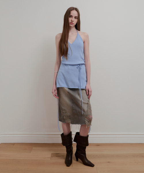 AOPT(アオプト)の「VINTAGE WASHED DENIM SKIRT - GRAY(スカート・レディース・その他・SMALL/MEDIUM)」の5枚目の写真