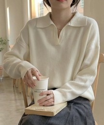 ポロカラーニット