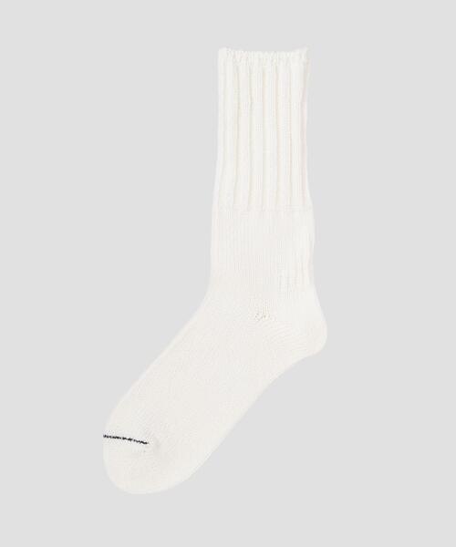 MHL.(エムエイチエル)の「RECYCLED COTTON RIB SOCKS(ソックス/靴下・レディース・イエロー系その他/ブラウン/ホワイト・FREE)」の1枚目の写真