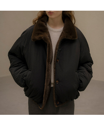 Faux-fur quilted puffer jacket [KNFW05JP10]_[2color]