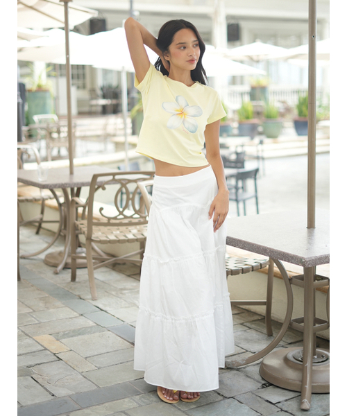 LANGNLU(ラングアンドルー)の「SHUUSHUU ラッフルロングスカート(シュシュ)_アイボリー(スカート・レディース・その他・SMALL/MEDIUM)」の2枚目の写真