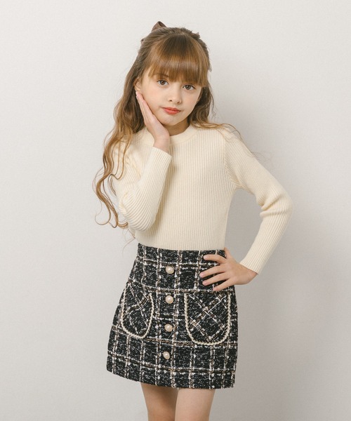 URBAN CHERRY（アーバンチェリー）の「ツイード台形スカート（スカート・キッズ・ベージュ/ブラック・110cm/120cm/130cm/140cm/150cm）」の19枚目の写真