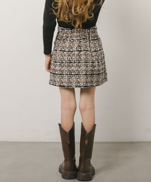 URBAN CHERRY（アーバンチェリー）の「ツイード台形スカート（スカート・キッズ・ベージュ/ブラック・110cm/120cm/130cm/140cm/150cm）」の22枚目の写真