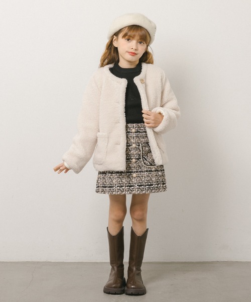 URBAN CHERRY（アーバンチェリー）の「ツイード台形スカート（スカート・キッズ・ベージュ/ブラック・110cm/120cm/130cm/140cm/150cm）」の16枚目の写真