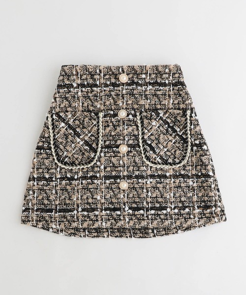 URBAN CHERRY（アーバンチェリー）の「ツイード台形スカート（スカート・キッズ・ベージュ/ブラック・110cm/120cm/130cm/140cm/150cm）」の15枚目の写真