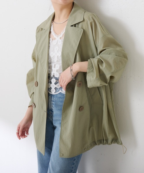 COLLAGE GALLARDAGALANTE(コラージュガリャルダガランテ)の「エアーナイロンミドルトレンチ(トレンチコート・レディース・カーキ/キャメル・FREE)」の1枚目の写真