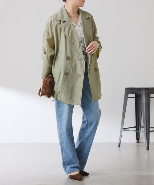 COLLAGE GALLARDAGALANTE(コラージュガリャルダガランテ)の「エアーナイロンミドルトレンチ(トレンチコート・レディース・カーキ/キャメル・FREE)」の6枚目の写真