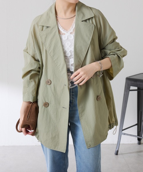 COLLAGE GALLARDAGALANTE(コラージュガリャルダガランテ)の「エアーナイロンミドルトレンチ(トレンチコート・レディース・カーキ/キャメル・FREE)」の10枚目の写真