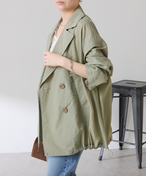 COLLAGE GALLARDAGALANTE(コラージュガリャルダガランテ)の「エアーナイロンミドルトレンチ(トレンチコート・レディース・カーキ/キャメル・FREE)」の11枚目の写真