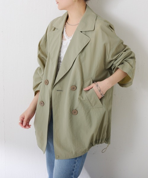 COLLAGE GALLARDAGALANTE(コラージュガリャルダガランテ)の「エアーナイロンミドルトレンチ(トレンチコート・レディース・カーキ/キャメル・FREE)」の15枚目の写真