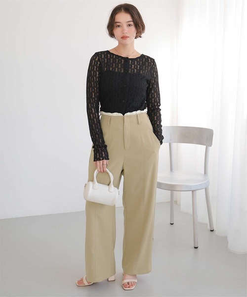 titivate(ティティベイト)の「フリルハイウエストデザインパンツ(その他パンツ・レディース・ベージュ/ブラック/グレー・M/S/L)」の13枚目の写真