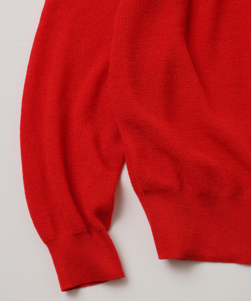 UNFOLLOW（アンフォロー）の「【FOLL / フォル】summer wool wardrobe sweater（ニット/セーター・メンズ・レッド/グレー・3/2）」の4枚目の写真