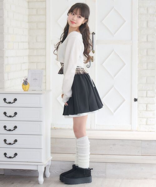 ems excite(エムズエキサイト)の「ショートNT&キャミSET(ニット/セーター・レディース・ブラウン/ナチュラル/ブラック・FREE)」の9枚目の写真