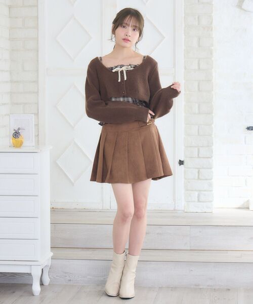 ems excite(エムズエキサイト)の「ショートNT&キャミSET(ニット/セーター・レディース・ブラウン/ナチュラル/ブラック・FREE)」の19枚目の写真