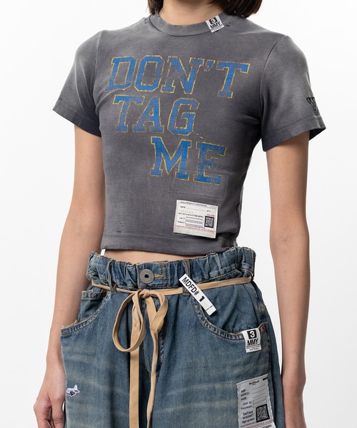 Maison MIHARA YASUHIRO（メゾンミハラヤスヒロ）の「Don't Tag Me Printed Mini T-shirt（Tシャツ/カットソー・レディース・ブラック・36/38）」の6枚目の写真