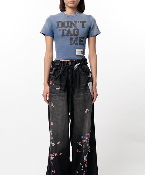 Maison MIHARA YASUHIRO（メゾンミハラヤスヒロ）の「Don't Tag Me Printed Mini T-shirt（Tシャツ/カットソー・レディース・ブラック・36/38）」の7枚目の写真